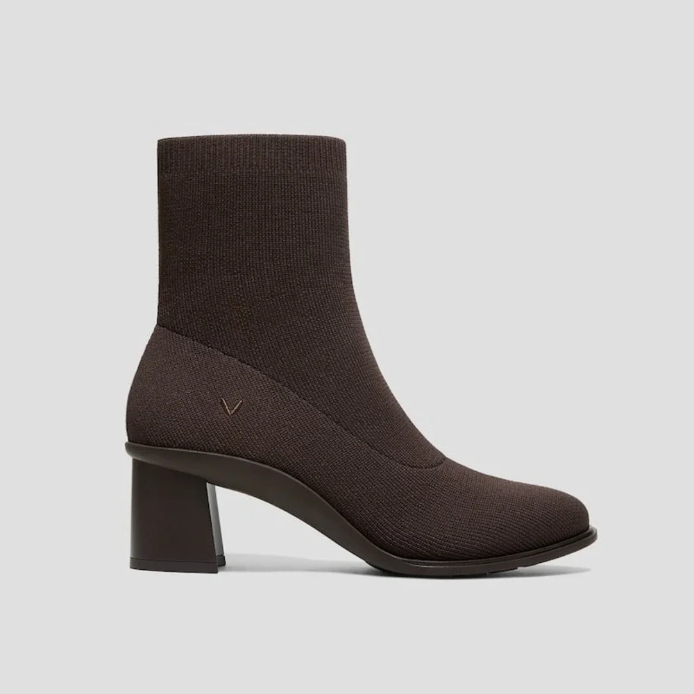 VIVAIA Knit Sock Ankle Boots Chocolate Water‎ Repellent Size 9-9.5 EU40.5